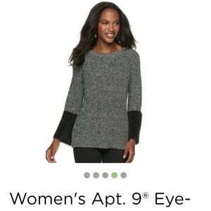 Apt 9 sweater eye lash textured bell sleeves